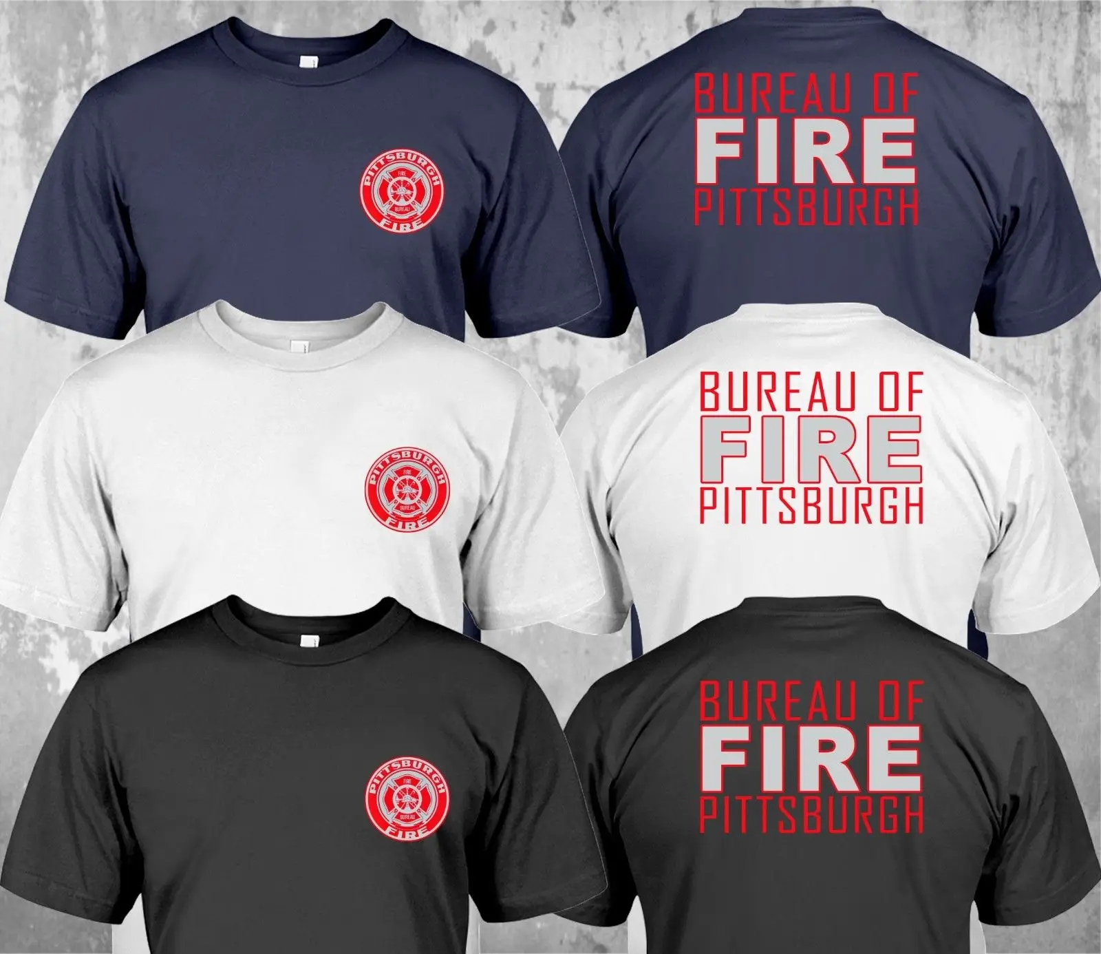 Pittsburgh Bureu Department Firefighter Duty Shirt Rescue T shirt hip