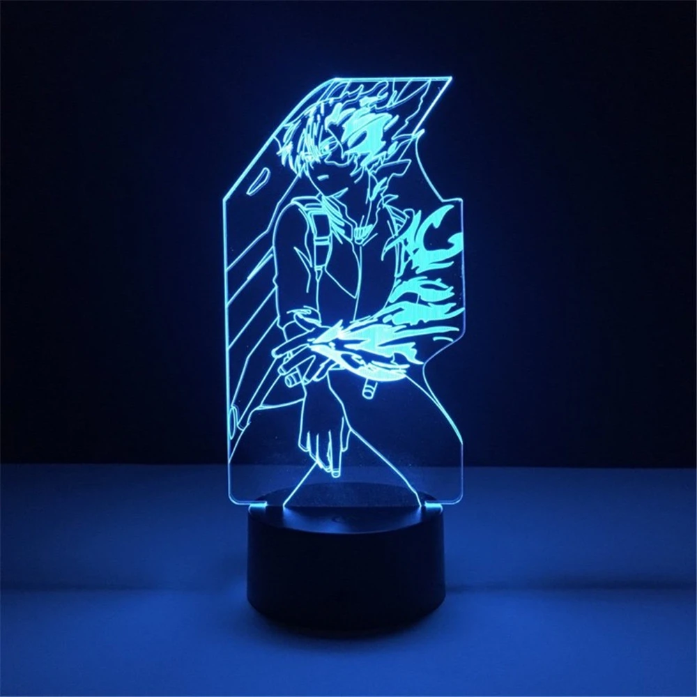 my hero academia lamparas todoroki shoto 3d night light anime lamp decor todoroki shoto figure table lamp lighting led lights