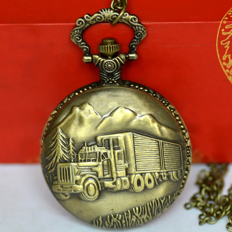 

Fashion Vintage Modern Truck Van Pattern Necklace for Women Men Quartz Pocket Watch Steampunk Watches Best Birthday Gifts