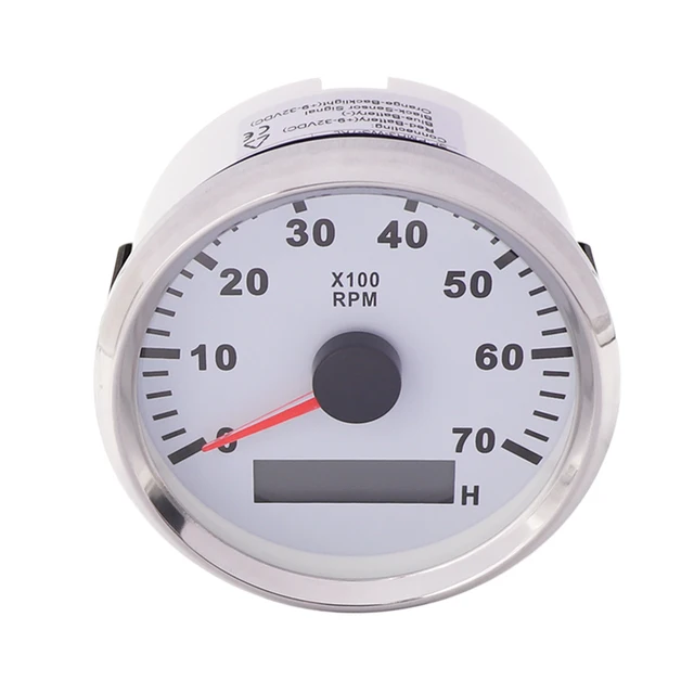 85 mm REV Counter for Outboard Motor Boat Auto Tach Electric Motor