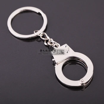 

New arrival handcuffing style handcuff keychain full metal key chain mini logo