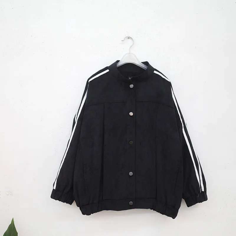 New Striped Jacket Fashion Oversize Casual Women Harajuku Basic Jackets And Coats Ladies Autumn Winter