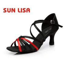 Танцевальные туфли Sun Lisa/женские танцевальные туфли на высоком каблуке для сальсы, танго, бальных танцевальных туфель для латиноамериканских танцев