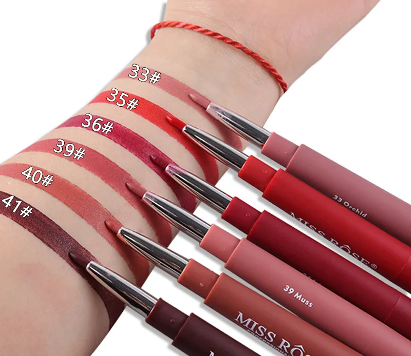 Sexy Nude Color Double-end Lip Makeup Lipstick Pencil Waterproof Lasting Tint Lip Stick Beauty Matte Liner Pen Lipstick 20 Color