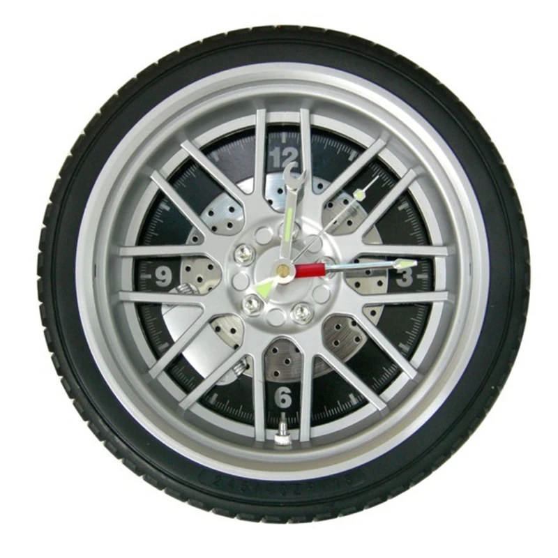 

Di-DiDa Creative car clock 10 inch round plastic wall clock Children's room desk clock Personalized Racing car theme gift watch