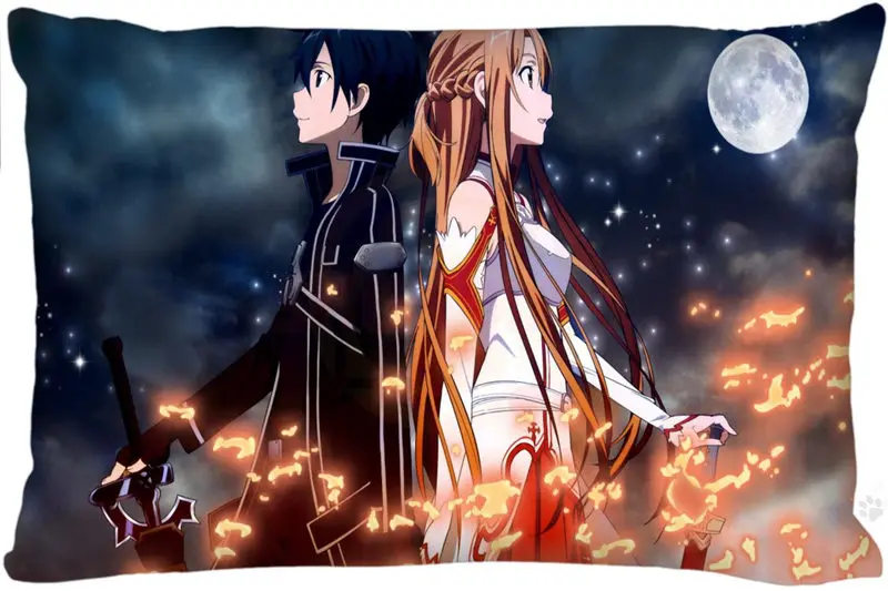 

Custom Sword Art Online Rectangle Pillowcase zipper Classic Pillow Case DIY Pillow Case With Your Picture 20x30inch