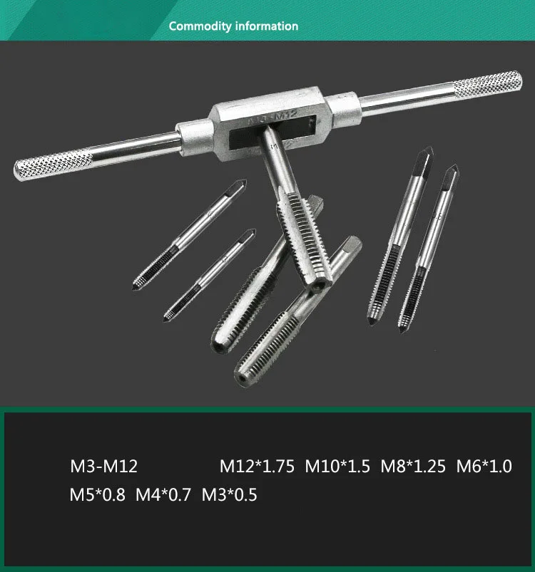 8pcs 8 шт. 3F ручной винт Резьба Метрическая вилка кран Набор M3 M4 M5 M6 M8 с регулируемым краном гаечный ключ 1/16-1/" Ручные металлообрабатывающие наборы инструментов - Цвет: 8pcs