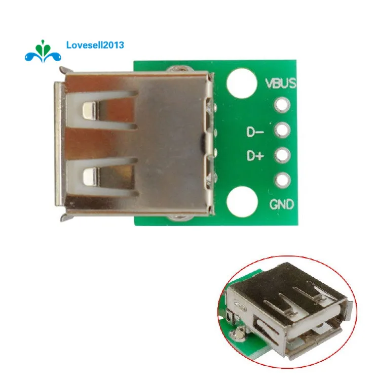 2 шт. тип A Женский USB для DIP 54 мм адаптер печатной платы конвертер Arduino|usb a|usb a ausb to |