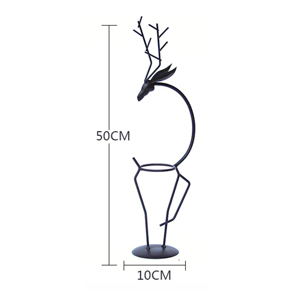 Творческий гидропоники завод прозрачный стекло ваза с железным оленем дизайн стенд держатель для дома гостиная украшение стола