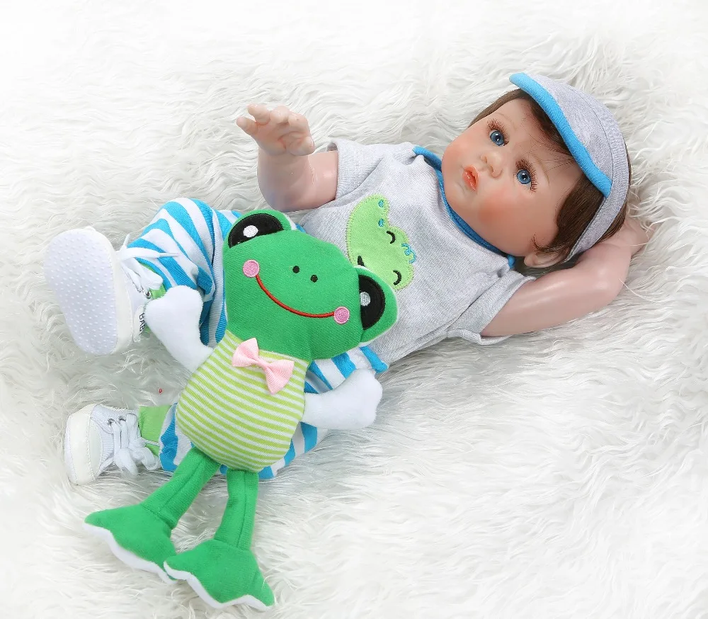 

boneca bebes reborn doll 48cm silicone completa realista toddler boy Bonecas toys for girls de surprice doll gifts DIY blue eyes