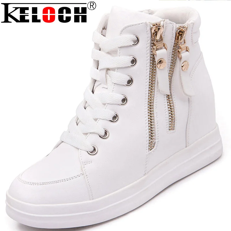 

Leather Ladies High Top Heighten Women Shoes Winter Warm Europe Style Zapatillas Deportivas Mujer Keep Warm Winter Shoes