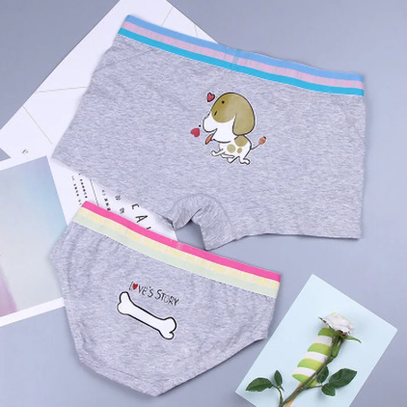 

NEW Cute Dog and Bones Couple Underwear Set Cotton Panties Mens Underwear Boxers Women Underwear Panties for Lovers UnderPants