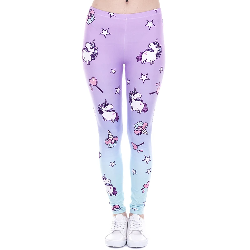 جديد أزياء المرأة طماق يونيكورن والحلويات الطباعة leggins اللياقة البدنية يغطي الرجل مثير عالية الخصر امرأة السراويل