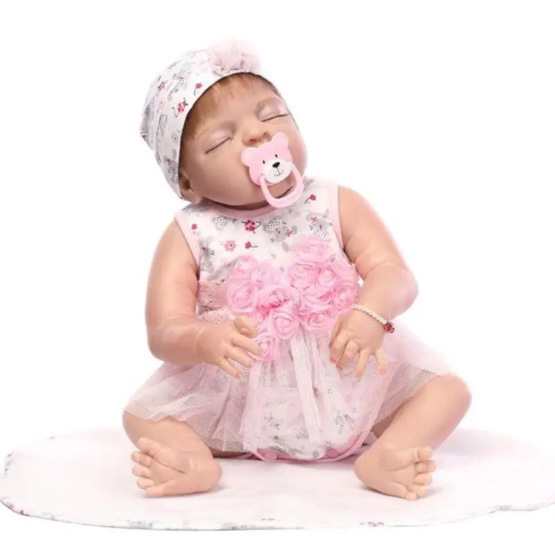 55 см NPK платье девушка Моделирование Reborn Baby Doll Дети Playmate силиконовые игрушки