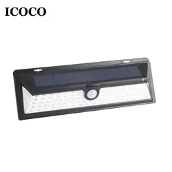 ICOCO 90leds Водонепроницаемый солнечные ПИР движения Сенсор настенный свет Широкий формат Беспроводной Открытый безопасности свет IP65