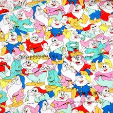 100*140 см Белоснежка и семь гномов девочка хлопчатобумажная ткань для шитья жир стеганая тряпичная кукла детские постельные принадлежности