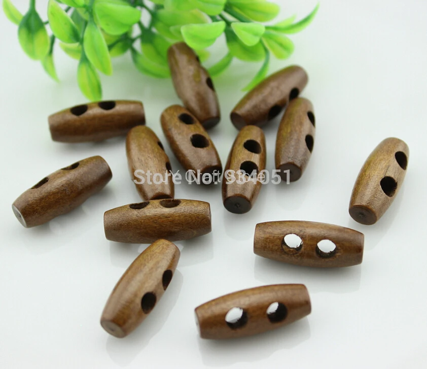 

set of 200pcs Large Coffee Ellipsoid wood Wooden buttons 2-holes size 25mm Wood Pendant, Wooden Jewelry wholesale