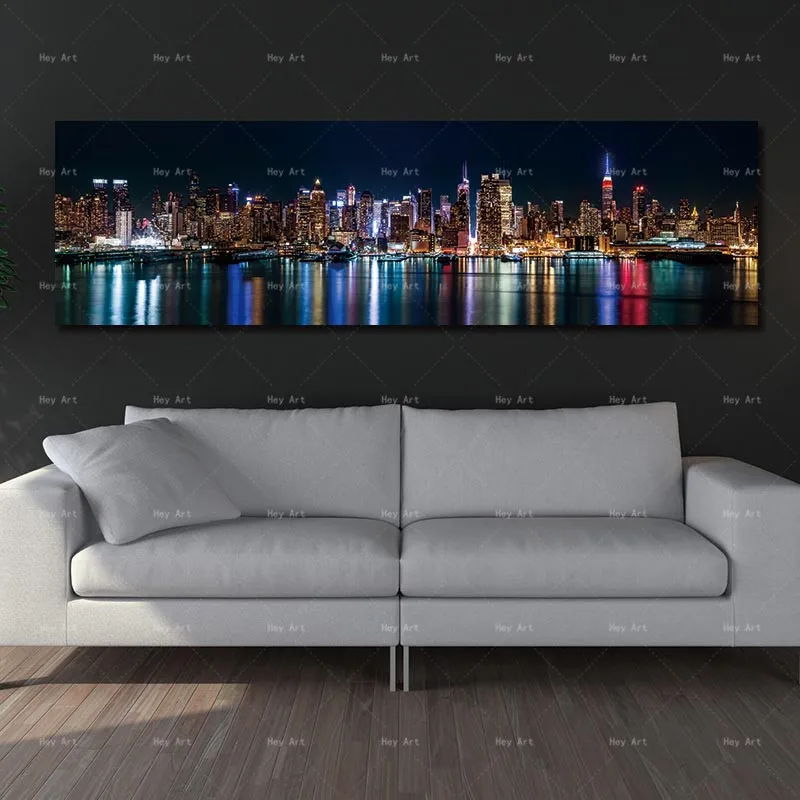 

wall art picture Unframed canvas painting print city night landcape Paintings on canvas nordic poster for Living Room