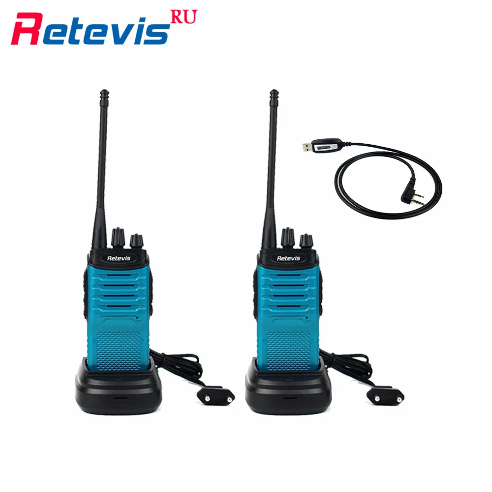 2pcs 5W Walkie Talkie Set Programming Cable Retevis RT7 16CH UHF 400 470MHz Handy Two Way