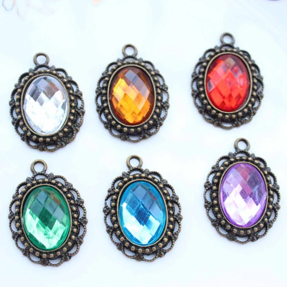 Набор из 50 шт. оправа кабошона цинкового сплава с 13х18 кристаллами | Принадлежности для рукоделия -32224296268