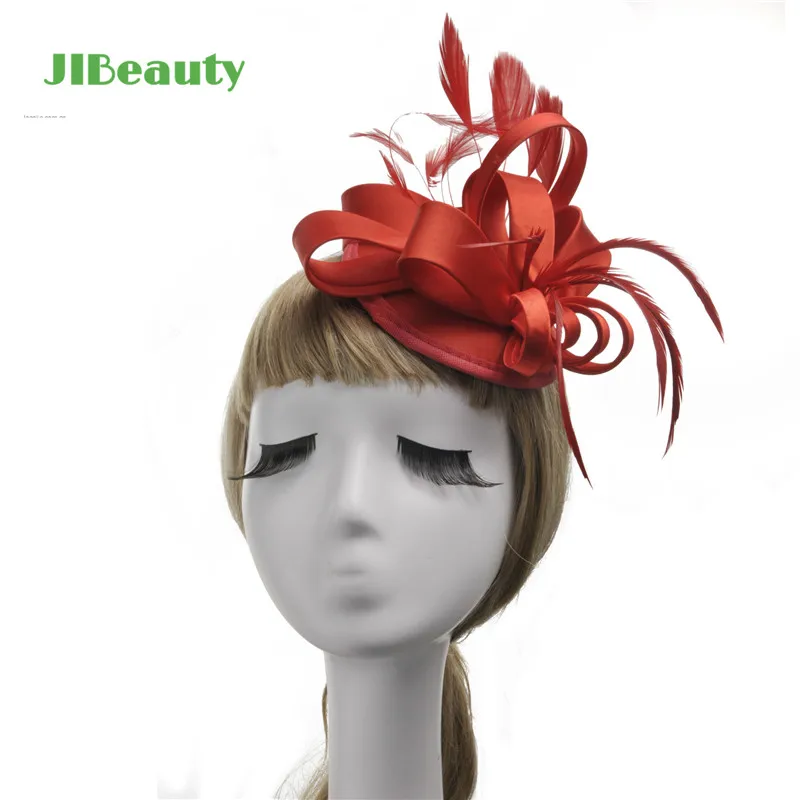 

QIANJI Linen Hat Mesh Feather Headdress Women's Veil Apparel Accessories Women's Hair Accessories Banquet Party Ladies Headdress