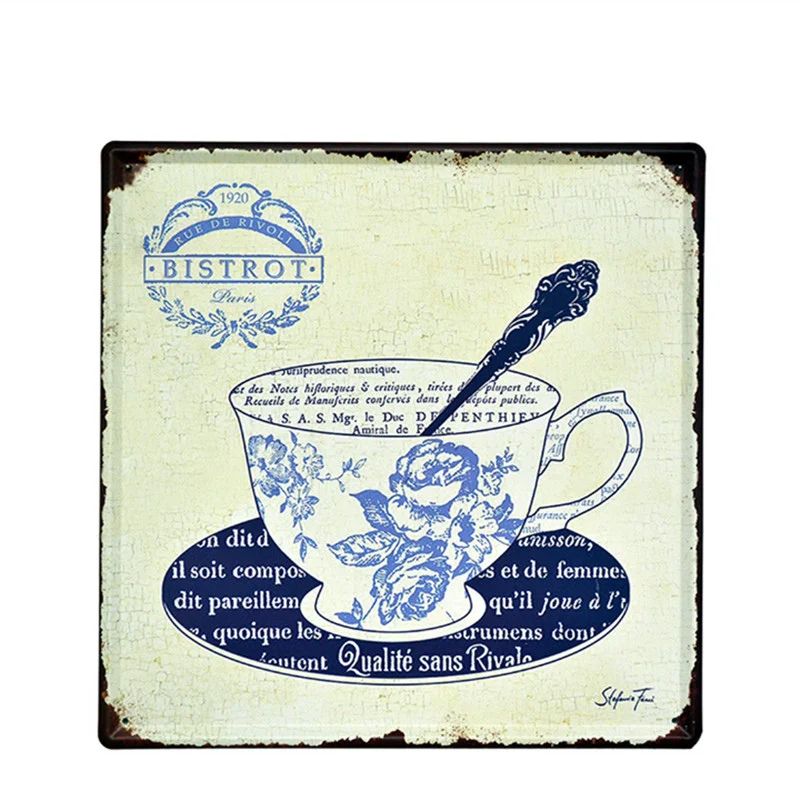 Темный кофе кафе Chai латте Bistrot винтажные металлические жестяные знаки домашний декор железный плакат для дома декоративный Ретро настенный арт для бара паба