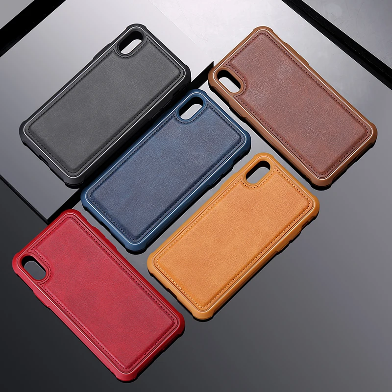 

Leather Phone Case for iPhone X Cases Luxury Shockproof Soft Microfiber Cloth Lining Cushion Cover for iPhone 6 6s 7 8 Plus Case