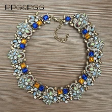 Ожерелье с большим воротником для женщин, роскошное ожерелье с кристаллами, стразы, женское Брендовое массивное большое колье, ожерелье макси, ювелирное изделие