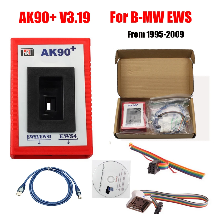 

2019 Best as Original AK90+ V3.19 For B-MW ak90 plus AK90 Key Programmer for BM-W EWS 1995-2005 OBD2 Copy Car Keys ak90 cable