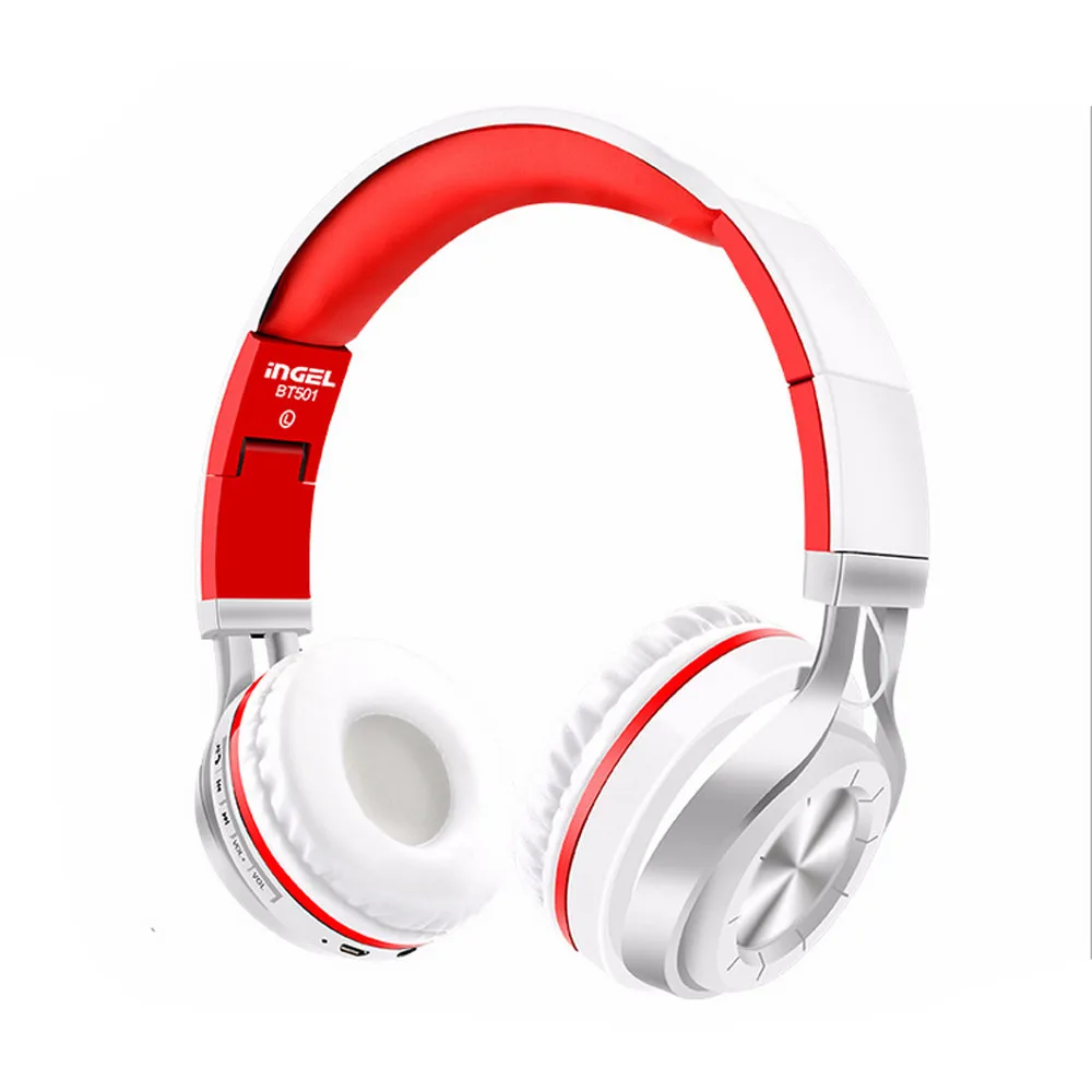Новые портативные беспроводные наушники Bluetooth стерео Складная гарнитура аудио Mp3 регулируемые наушники с микрофоном для музыки#1 - Цвет: red
