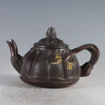 

Chinese Gilt Copper Plum Blossom Teapot Made By The Royal Qianlong
