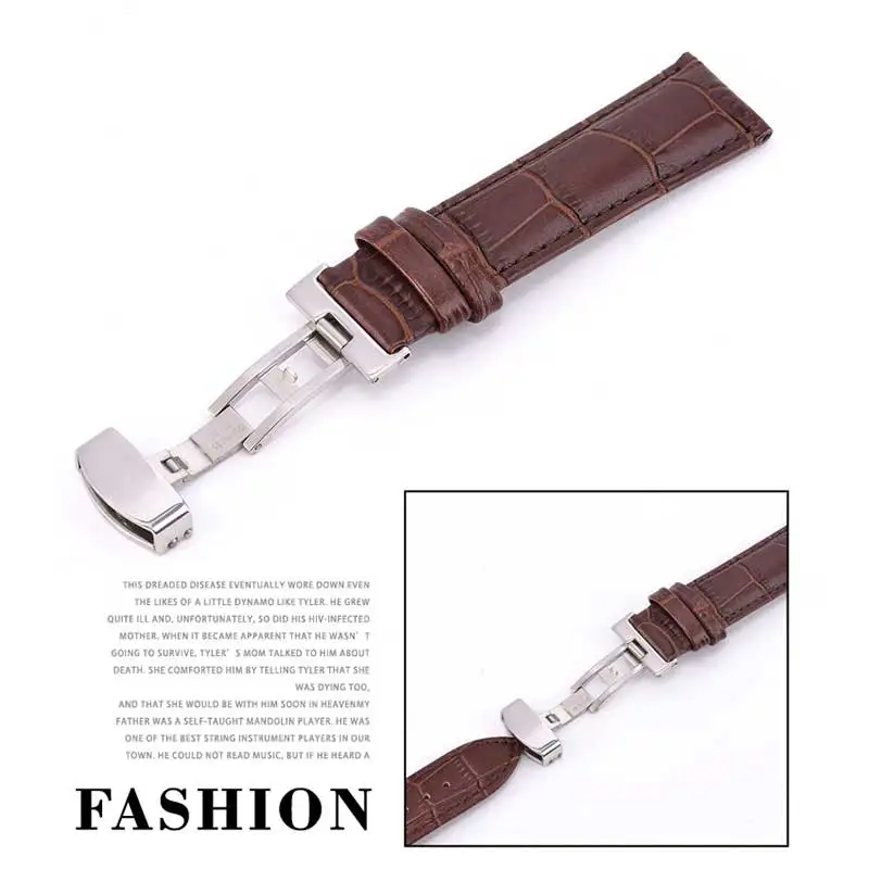 New Watch Black Watchbands Leather Strap Watch Band 18mm 20mm 22mm 24mm Foldable Clasp Wristband Watch Accessories Wristbands New Watch Black Watchbands Leather Strap Watch Band 18mm 20mm 22mm 24mm Foldable Clasp Wristband Watch Accessories Wristbands
