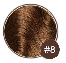 Light Brown Doreen#1# 1B#2#4#8 искусственные волосы одинаковой направленности длинные дюймовые человеческие волосы для наращивания клип в полный набор головы 1"-26 прямые - Цвет: Light Brown