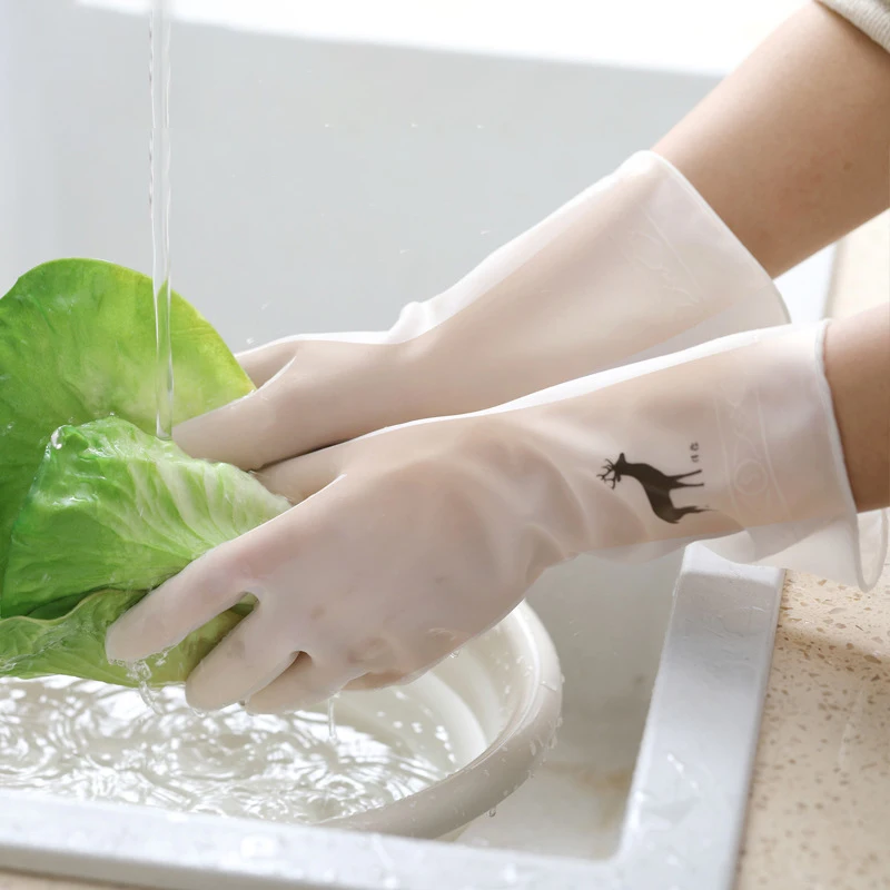 

Washing Gloves Women Waterproof Rubber Latex Thin Kitchen Laundry Plastic Cleaning Dishes Household Chores Kitchen Tools