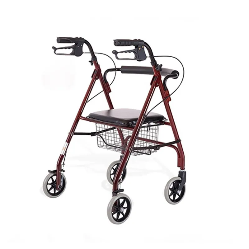Rollator shopping walker легкий открытый 4 колеса складной с корзиной для хранения и мягким