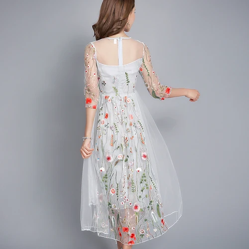 Fitaylor 2018 Fashion Embroidery Floral Plus Size Women Dress For Summer Casual Long Dress Vintage Evening Party Dresses Mujer Fitaylor 2018 Fashion Embroidery Floral Plus Size Women Dress For Summer Casual Long Dress Vintage Evening Party Dresses Mujer