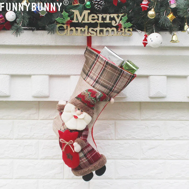 

FUNNYBUNNY Christmas Bag Gift Pendant Stocking Candy Tree Sock Decor Hanging Kids Large New