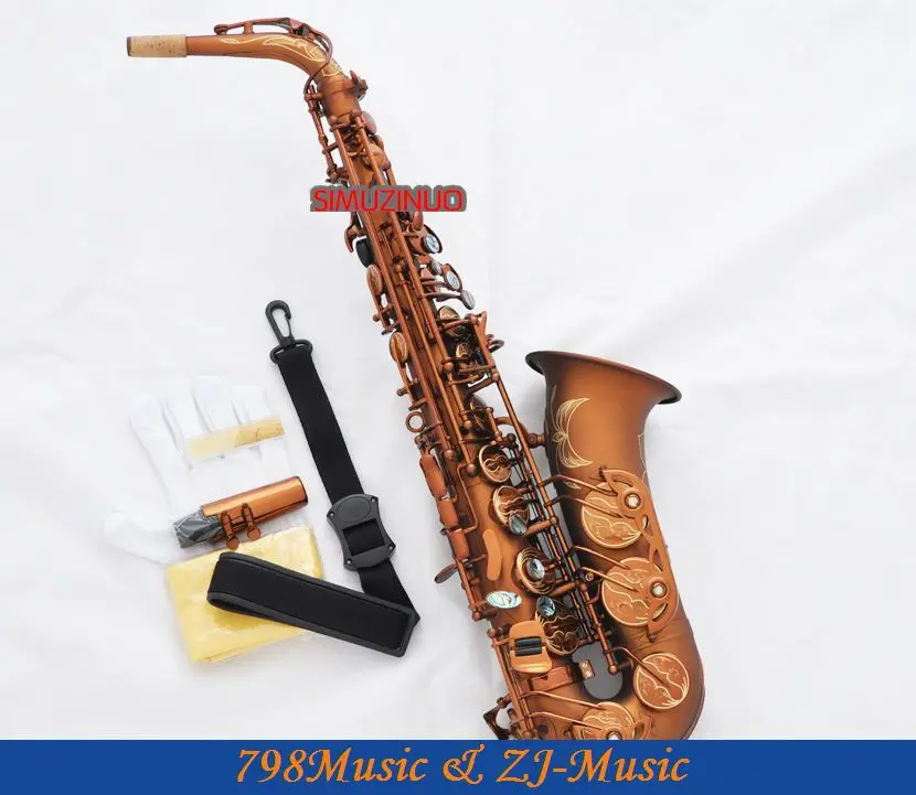 

Professional Matte Coffee Alto Saxophone Sax High F# Abalone Shell Key With Case