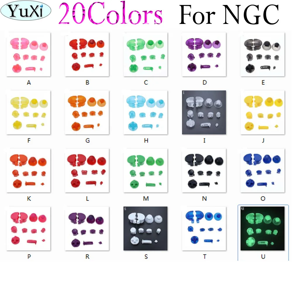 

YuXi Analog Stick Cap Buttons Keypads Y X A B Z Buttons for Nintend Gamecube NGC controller Joystick Thumbstick