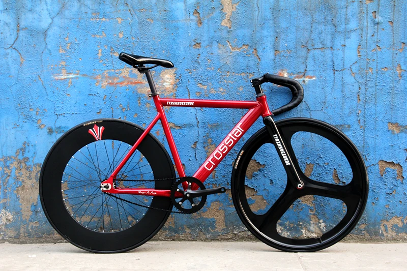 Crosstar tyrans T2 фиксированной Шестерни велосипед городской трек fixie trispoke 3 спиц 90 мм