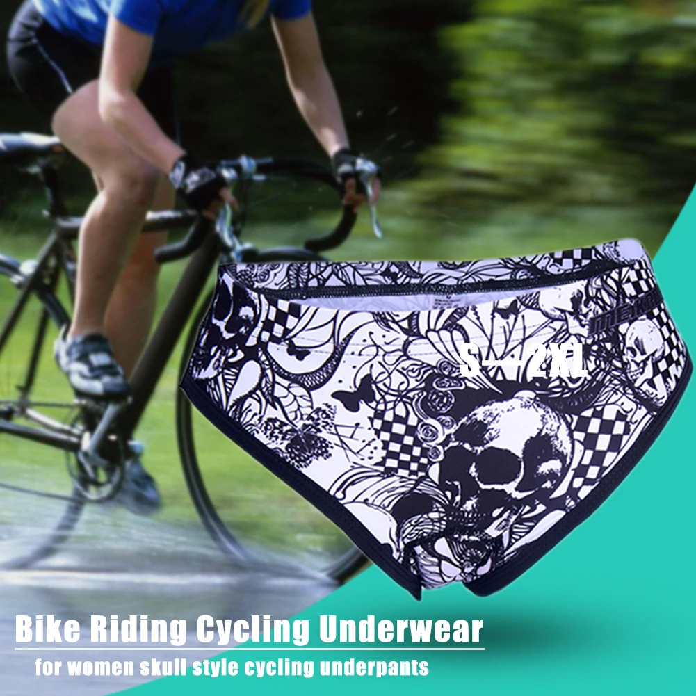Skull Style Breathable Shock Absorption Bike Riding Cycling Underwear Cycling Underpants For Women