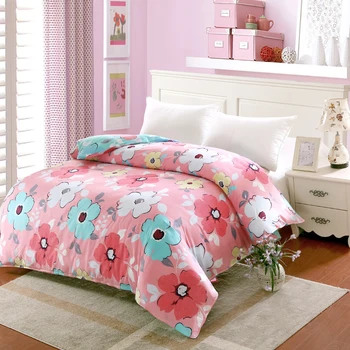 

Flowers Printed 100% Cotton Bedding Duvet Cover cartoon colorful all kind of flower Twin Queen King Size Rural style Bedclothes