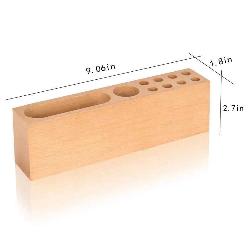 Горячие офисные принадлежности настольная коробка для хранения канцтоваров твердая деревянная подставка для ручек, подставка из дерева