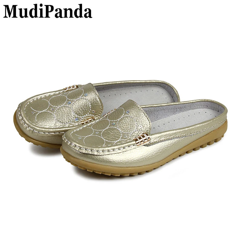 

Mudibear Flip Flops For Women Sandals Summer Half Slippers Flip Flops Genuine Leather sandals clogs Shoes Woman Plus Size 35-40