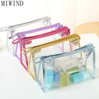 

MIWIND 2017 New Fashion Women Clear Waterproof Makeup Storage Pounch Lady Transparent Cosmetic Bag TXB718