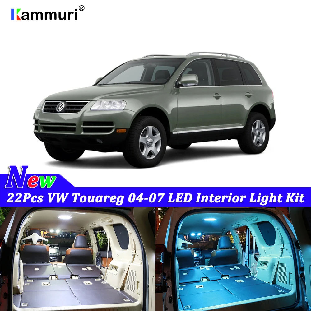 

22pcs White Canbus led Car interior lights Package Kit For Volkswagen VW Touareg 2004 2005 2006 2007 LED interior light Kit