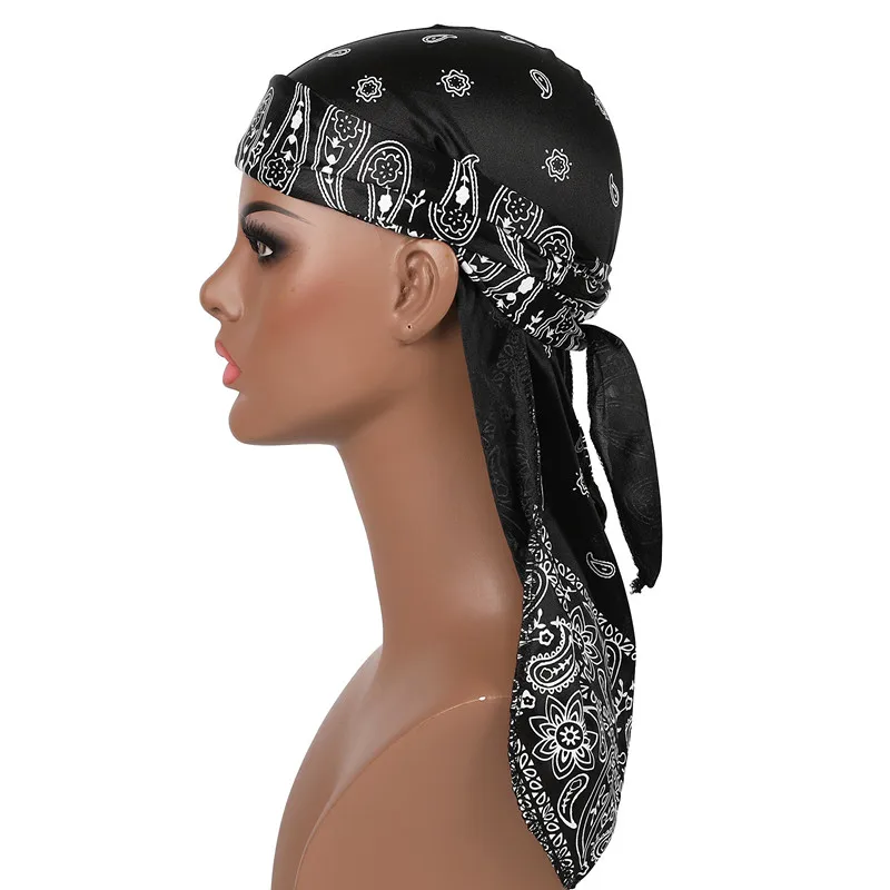 E EnjoCho ❤2018 Men/Women Silk Polyester Elastic Camo Printing Durags Doo Rag Long Tail Pirate Hat Chemotherapy Hat Hip-hop Head Wraps Headwear Hair Accessories 