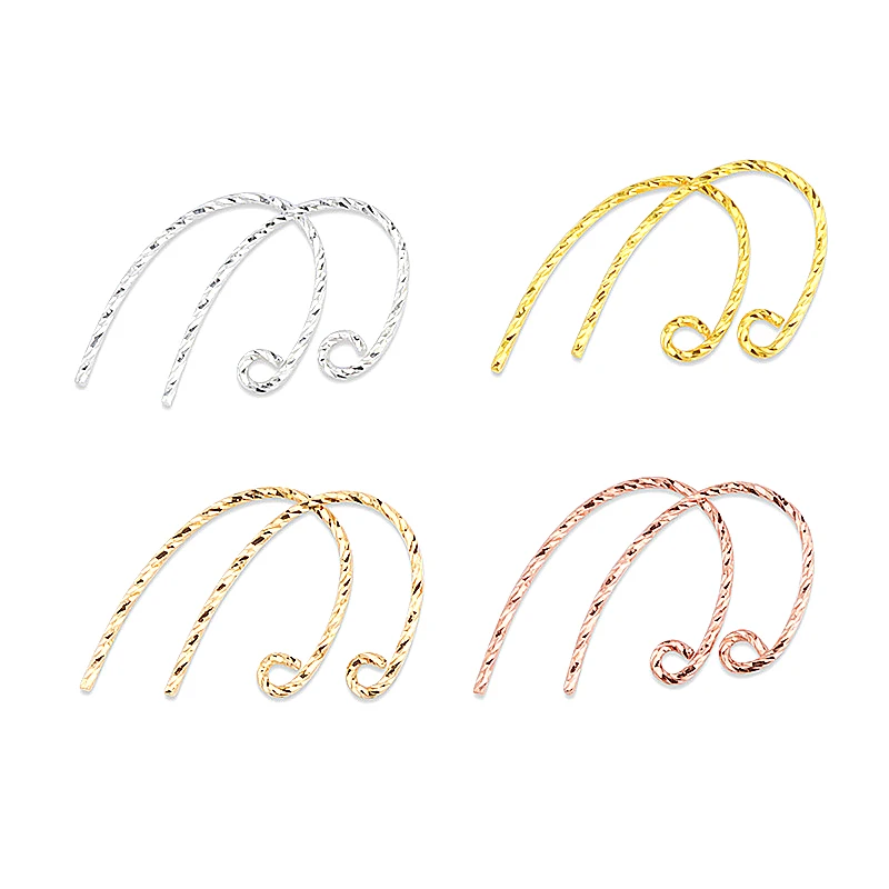 Сережки Крючки из серебра 925 пробы золотистые/Серебристые/розовые золотистые