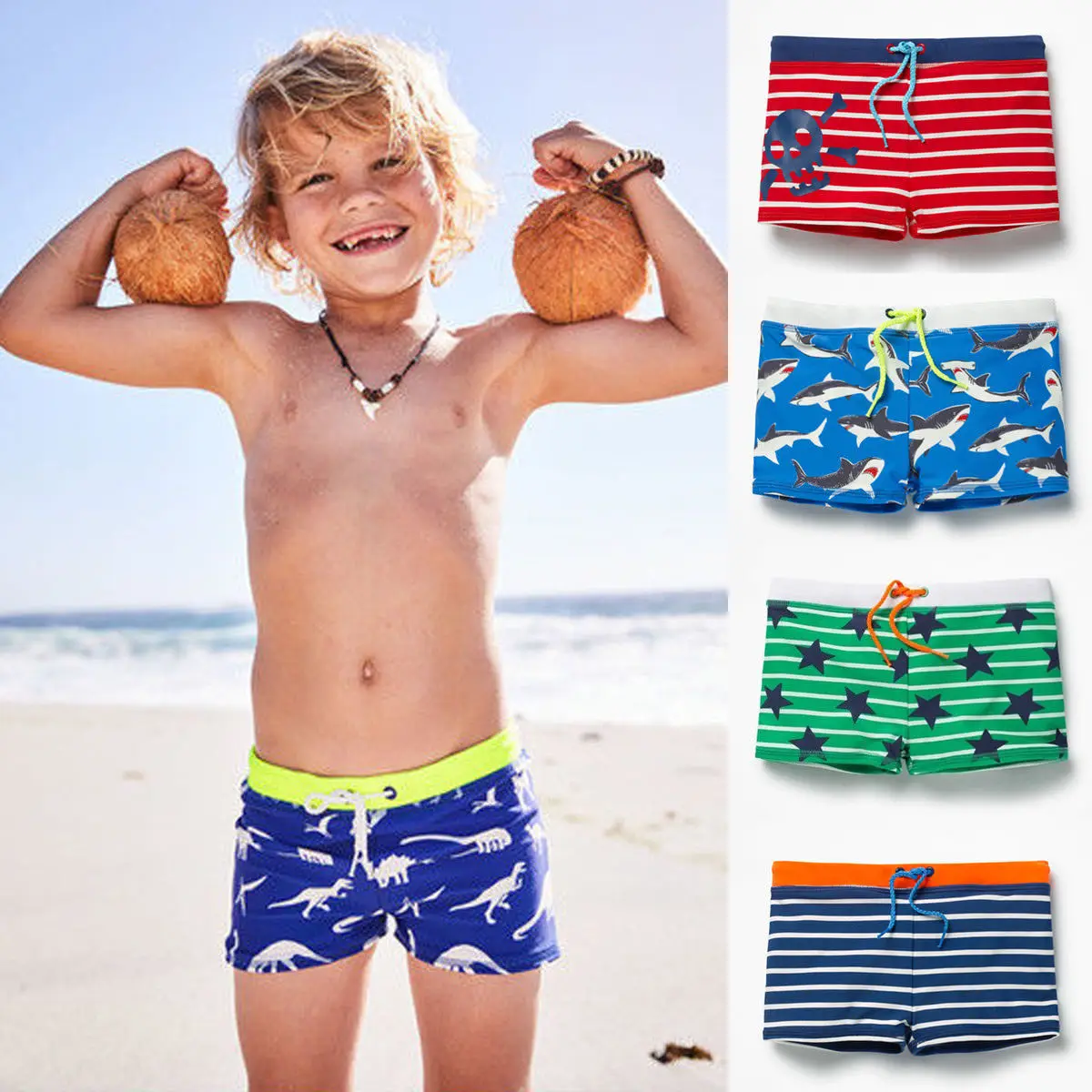 

2019 One Piece Cool Handsome Toddler Boy Kid Swimming Shorts Swimwear Summer Bathing Suit Beach Swim Trunks Striped Star Shorts
