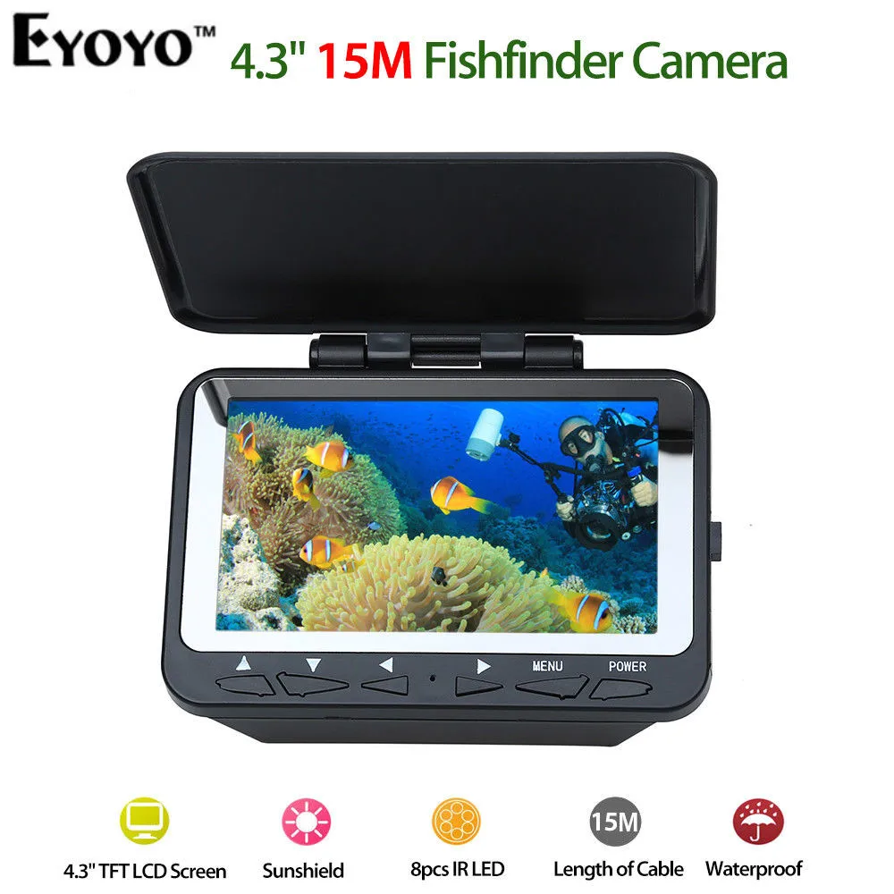

Eyoyo F06 4.3" 15M LCD Monitor 320*240 IR Fish Finder Detector Underwater Fishing Camera Night Vision Infrared LEDS Waterproof